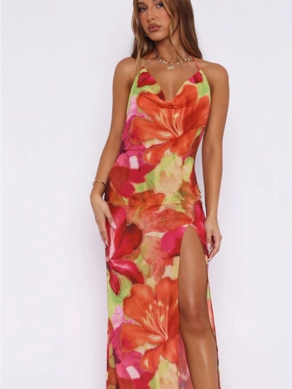 falling into you maxi dress tropical bloom